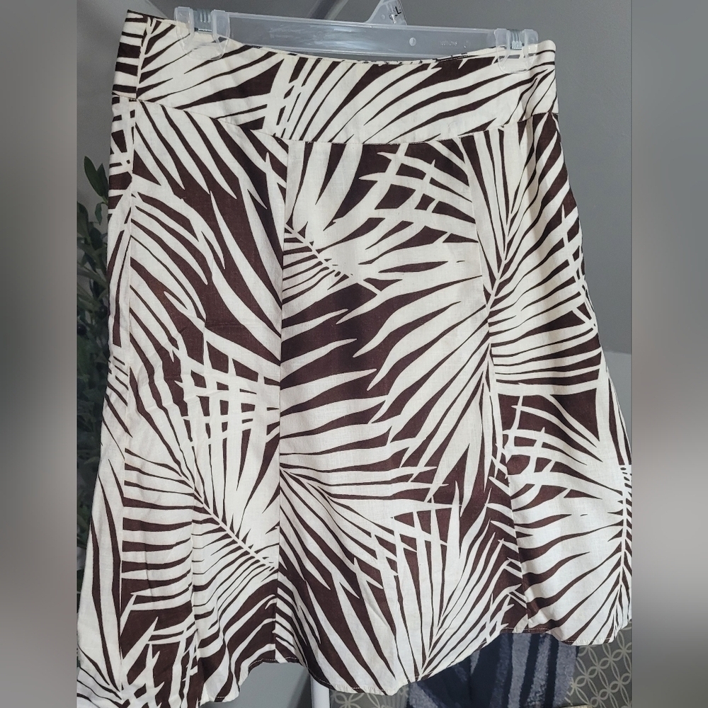 Gap Linen & Cotton Blend Y2K Palm Leaf Skirt - Picture 2 of 4